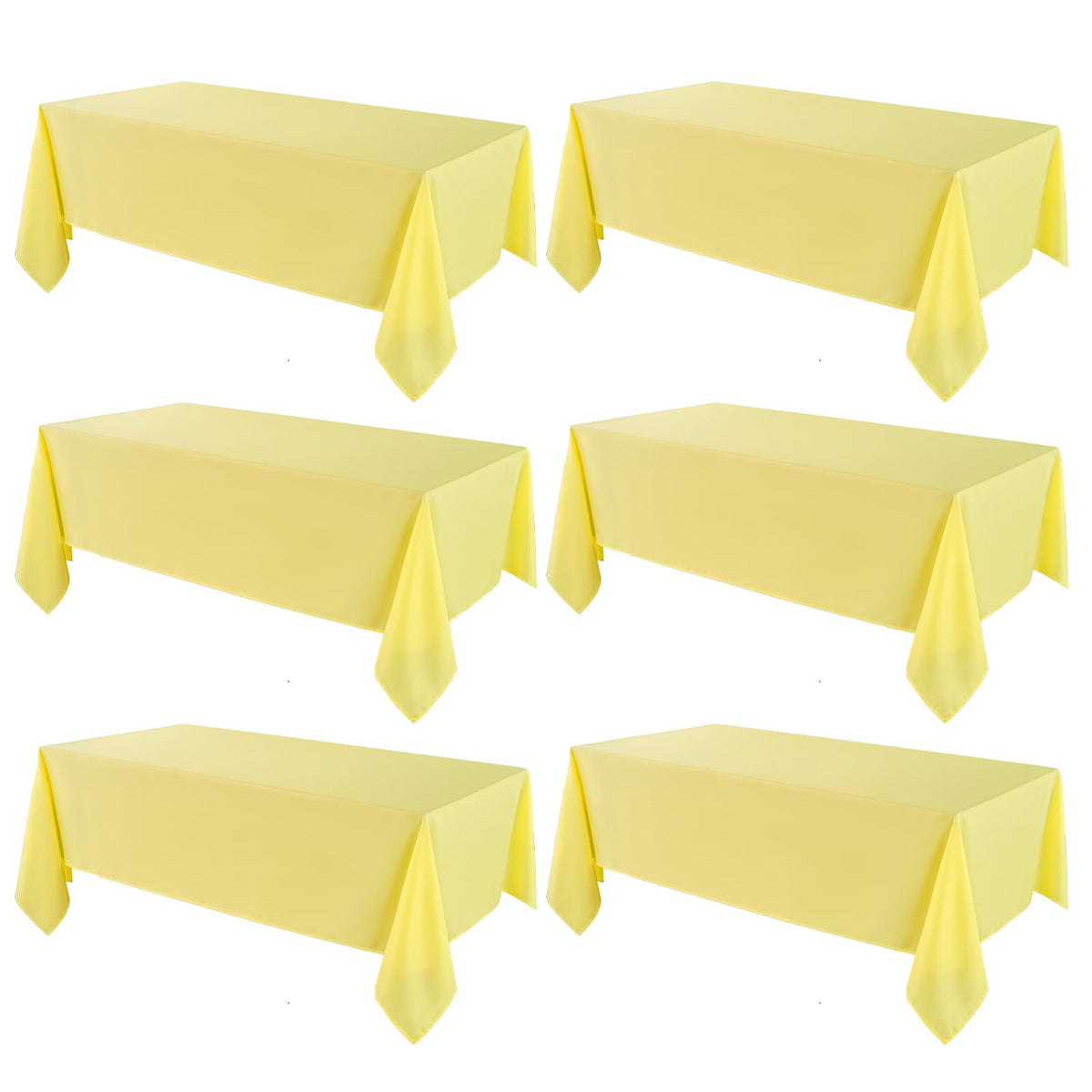 VidaFete Classic Series 10 Pack 90 * 132inch White Rectangle Tablecloth
