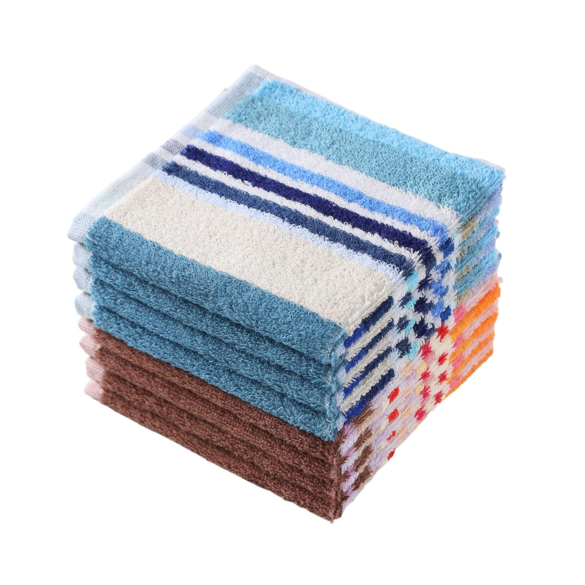 Oeleky Kitchen Dishcloths for Washing Dishes, Ultra Absorbent Dish Rags, Cotton Cleaning Cloths Pack of 8, 12x12 Inches (multi-1, 12x12 inch)