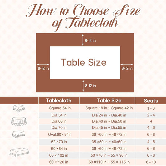 Mindsoft Brown Ruffled Gingham Tablecloth, 52 x 70 Inches, Rectangle