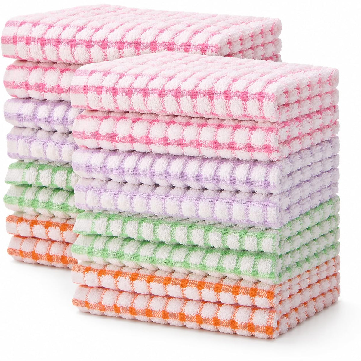 Egles 12 Pack 100% Cotton Kitchen Dish Cloths, 12 x 12 Inch Dishcloths
