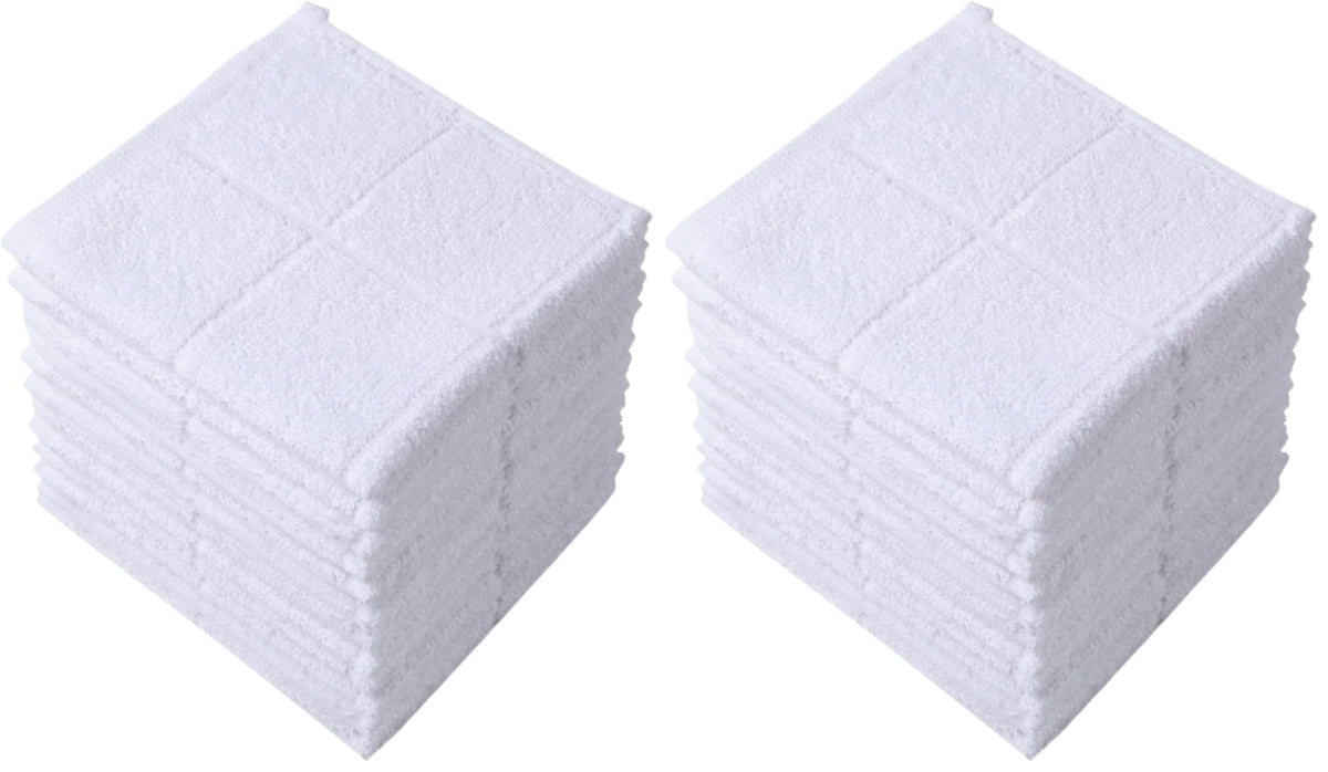 Glynniss Dishcloths Kitchen Highly Absorbent Dish Rags 100% Cotton Dish Cloths for Washing Dishes, Cleaning (11 x 11 Inches, 12 pcs, White)