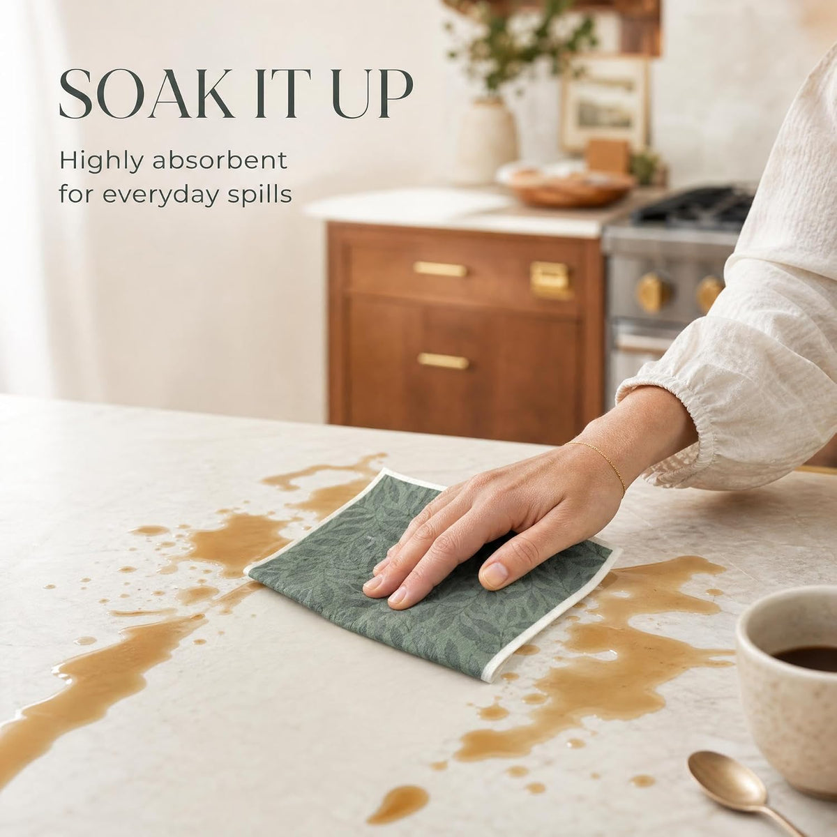 KIBAGA Beautiful Swedish Dishcloths for Kitchen Set of 5