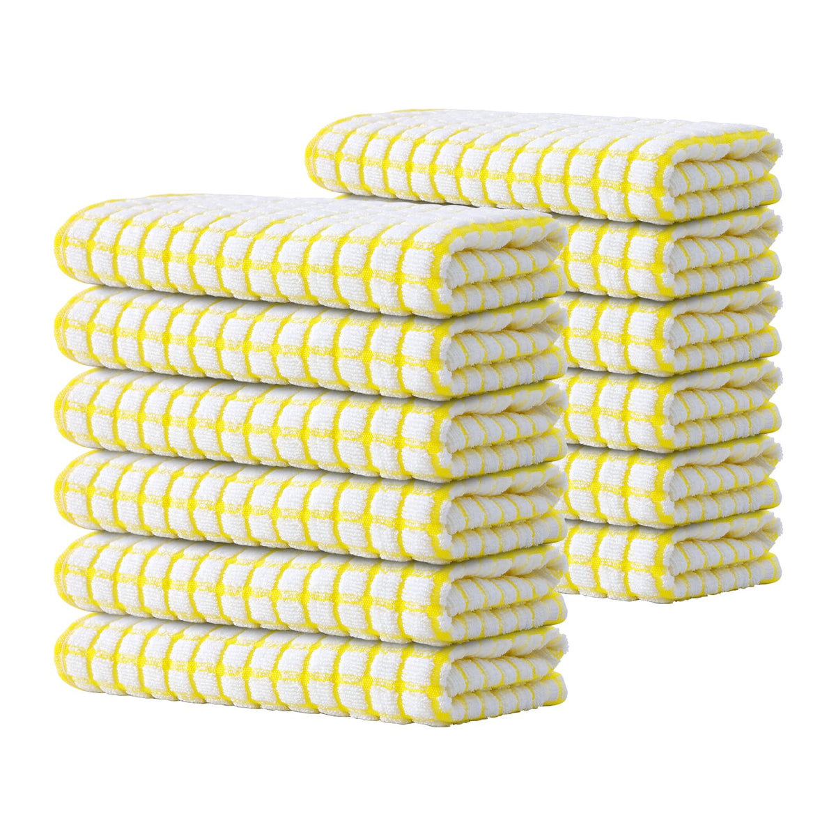 Kitinjoy Cotton 8 Pack Terry Kitchen Dish Cloths, Mixed Color