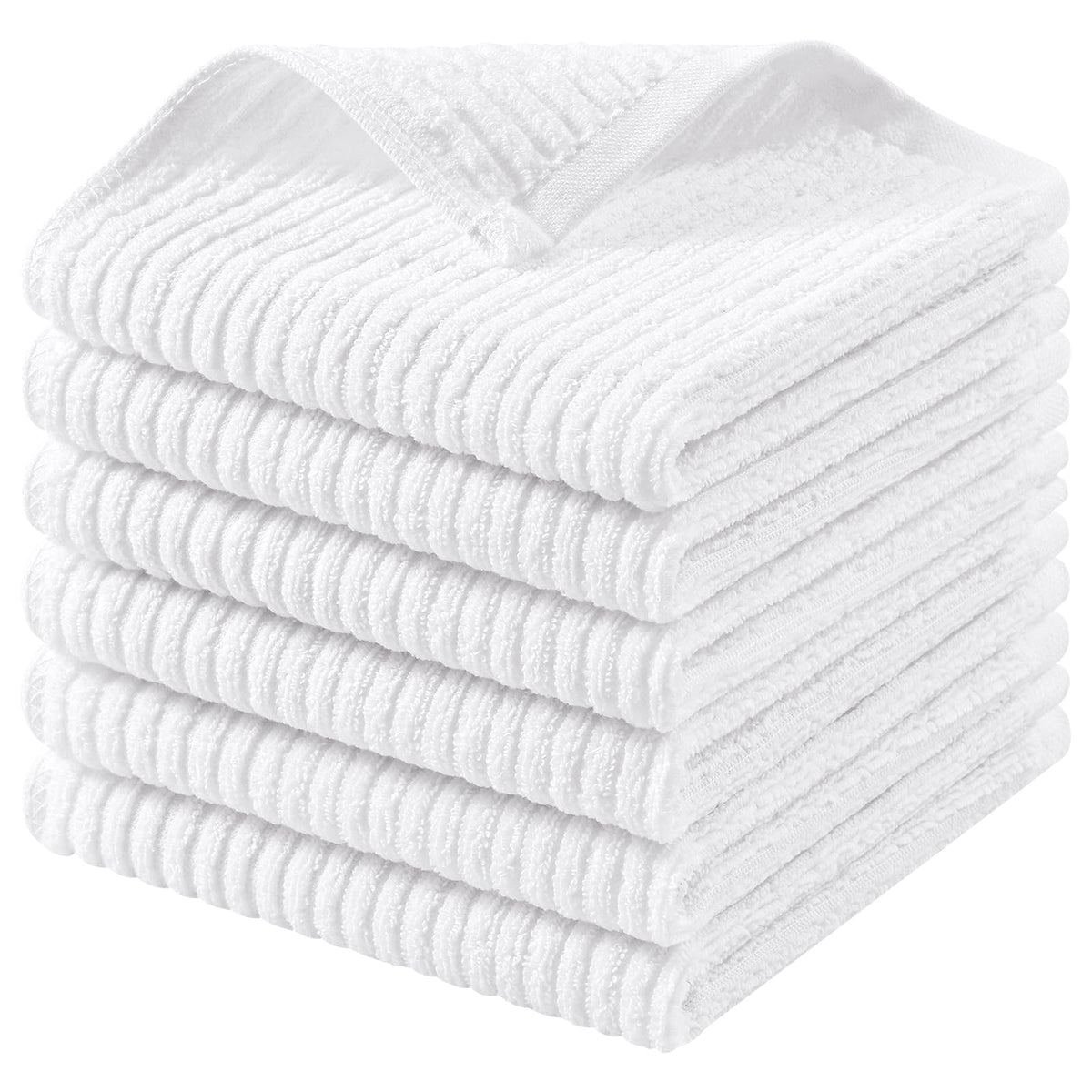 Homaxy 100% Cotton Kitchen Dish Cloths 12 Pack, 12"x12" Dish Rags, White