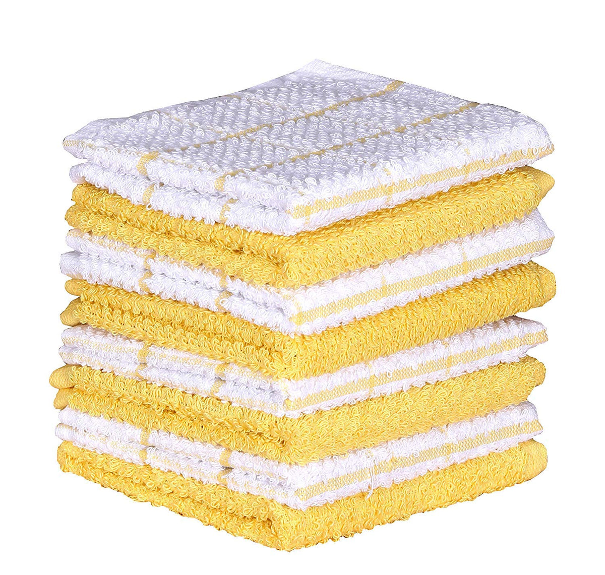 AMOUR INFINI Cotton Kitchen Dish Cloths Set of 8 – Highly Absorbent, Super Soft Premium Terry Cleaning Cloth (12"x12" Inch) Premium Dishcloths for Washing Dishes (Dark Grey)