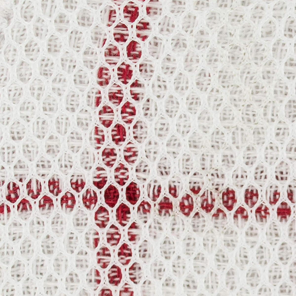 DII Scrubber Dishcloths Collection Windowpane Dishrag Set, 12x12, White/Red Stripe, 6 Piece