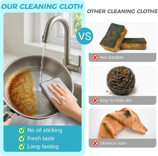 12pcs Upgrade 3-Layer Non-Scratch Steel Wool Dish Rags for Washing Dishs