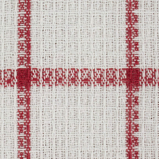 DII Scrubber Dishcloths Collection Windowpane Dishrag Set, 12x12, White/Red Stripe, 6 Piece
