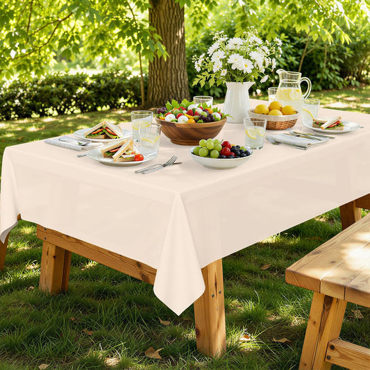 Moosfor 3 Pack Plastic Table Cloth, Disposable 54 x 108 Inch Tablecloth