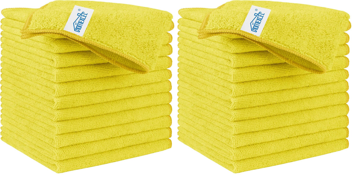 HOMEXCEL 12PK Microfiber Cleaning Cloth, Cleaning Rag for Home, 11.5x11.5in