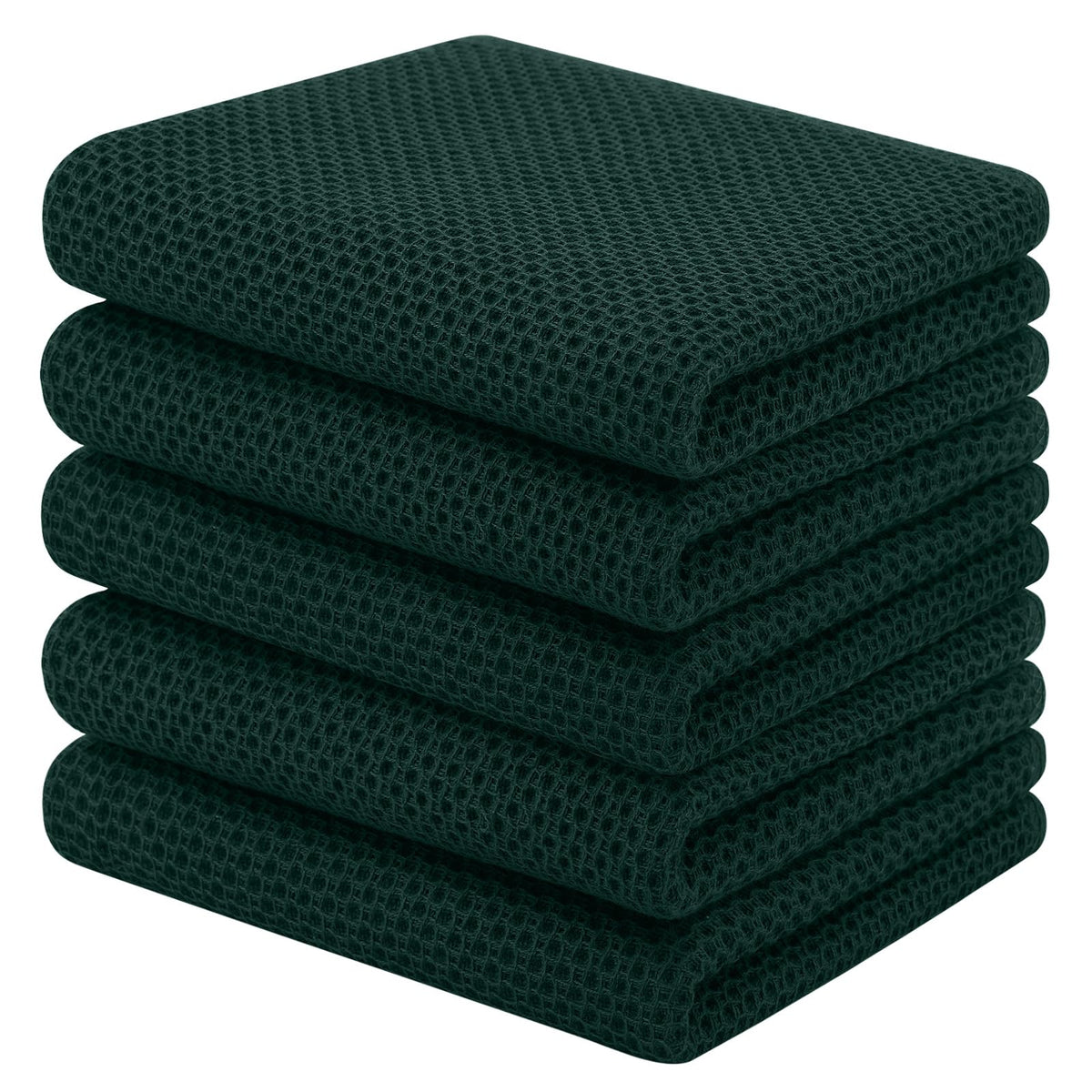 Homaxy 100% Cotton Waffle Weave Kitchen Dish Cloths, 4-Pack, Dark Grey