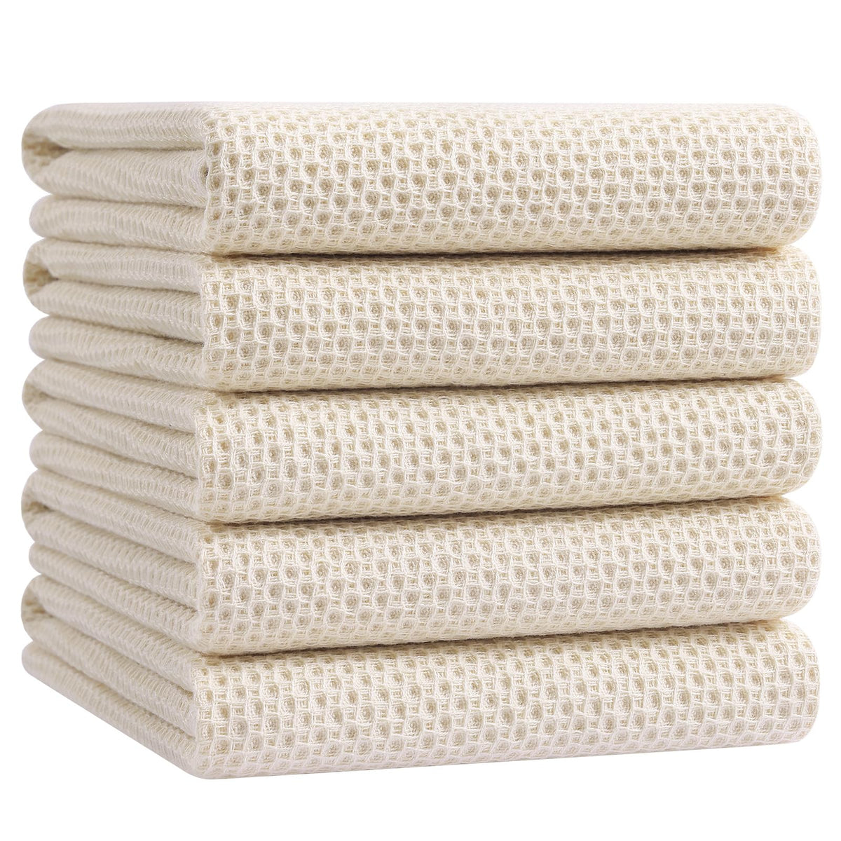 Homaxy 100% Cotton Waffle Weave Kitchen Dish Cloths, 4-Pack, Dark Grey