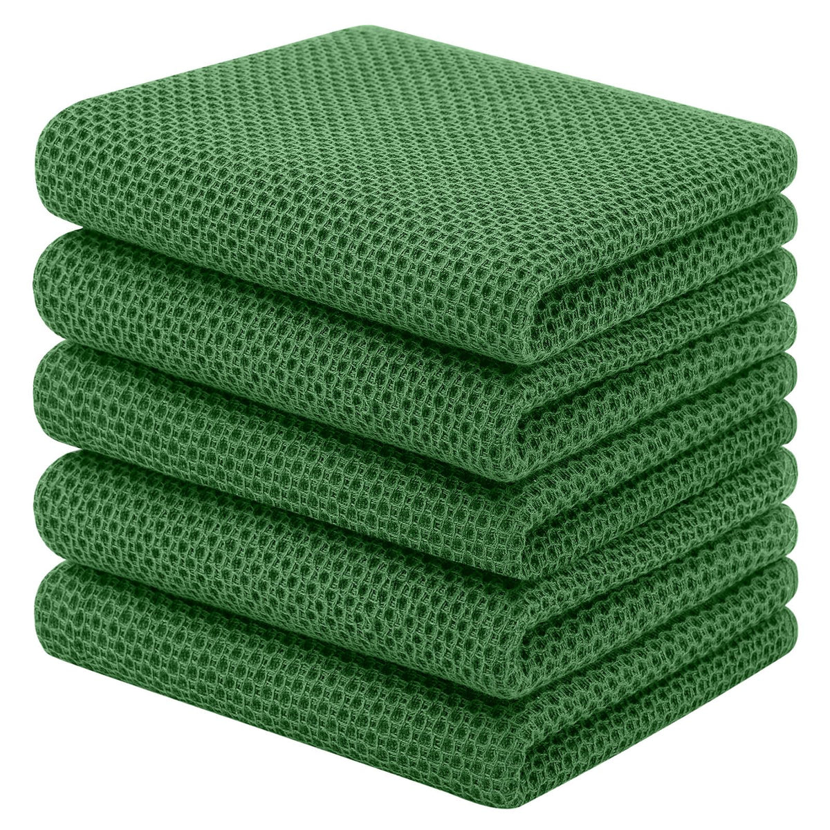 Homaxy 100% Cotton Waffle Weave Kitchen Dish Cloths, 4-Pack, Dark Grey