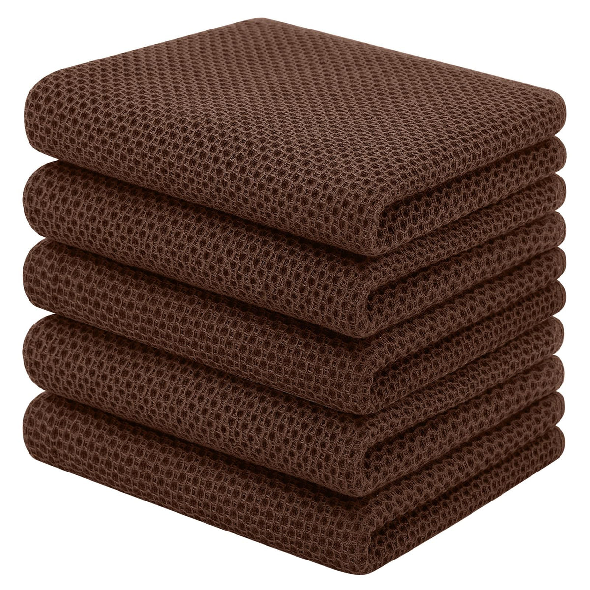 Homaxy 100% Cotton Waffle Weave Kitchen Dish Cloths, 4-Pack, Dark Grey