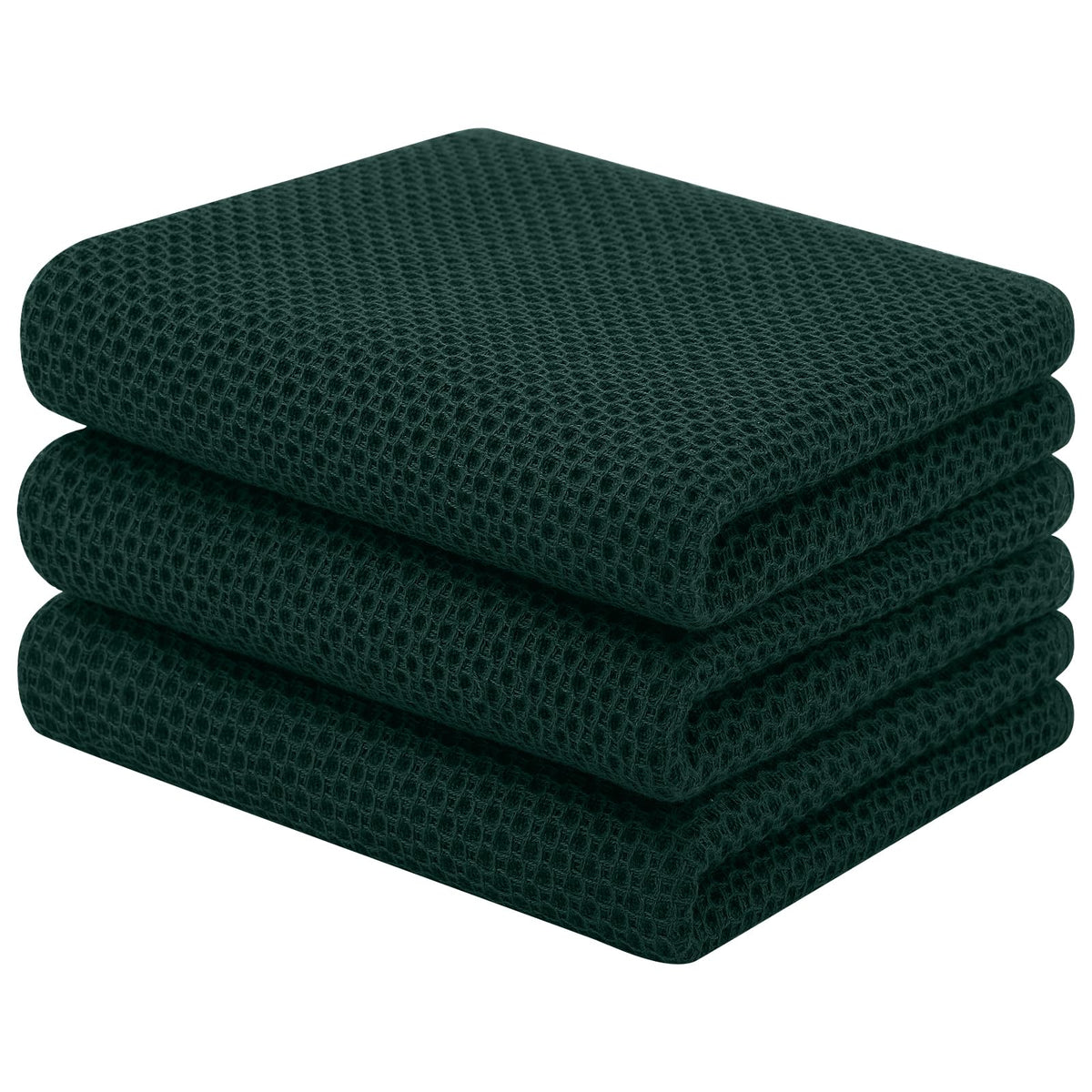 Homaxy 100% Cotton Waffle Weave Kitchen Dish Cloths, 4-Pack, Dark Grey