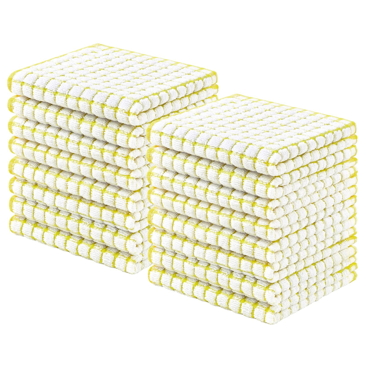 Homaxy 8 Pack Terry Kitchen Dish Cloths, 12"x12", Blue/Yellow/Red/Green