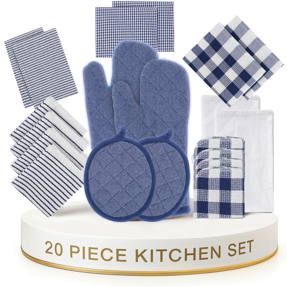 LANE LINEN Dish Towels for Kitchen 100% Cotton Tightly Woven 6 Pack - Olive