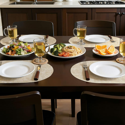 homing Heat Resistant Oval Placemats Set of 6, Beige