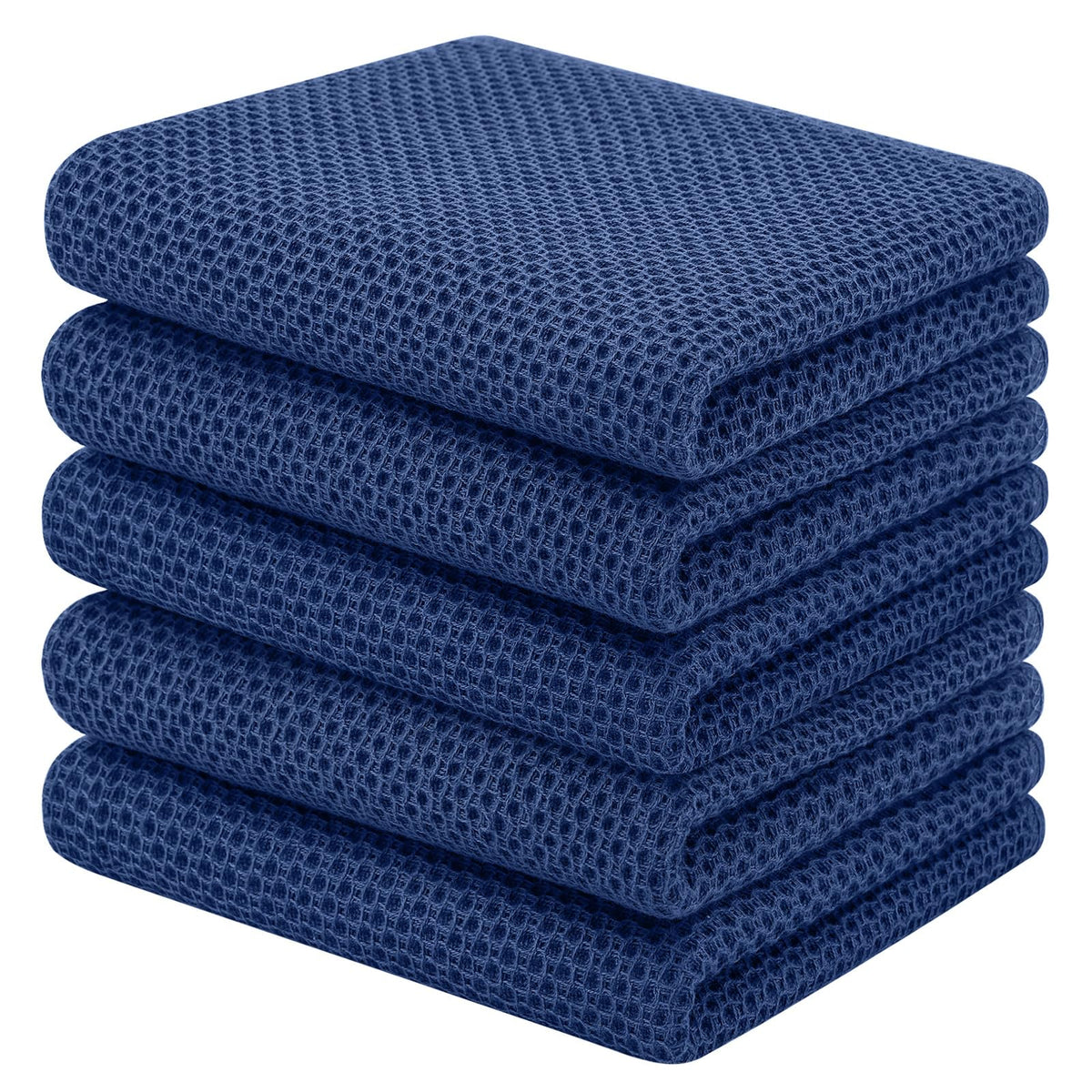 Homaxy 100% Cotton Waffle Weave Kitchen Dish Cloths, 4-Pack, Dark Grey
