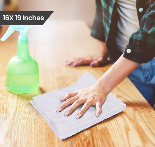 Utopia Towels Kitchen Bar Mops, Pack of 12, 16x19 in, 100% Cotton, White