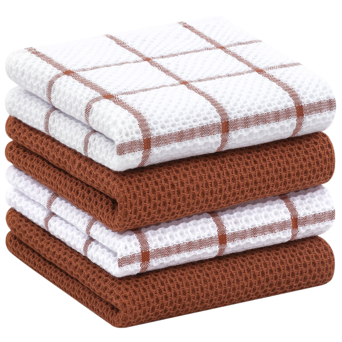 Homaxy 100% Cotton Waffle Weave Kitchen Dish Cloths 8-Pack, Dark Grey