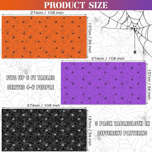 3 Pack Halloween Tablecloth Rectangular Table Halloween Party Decorations