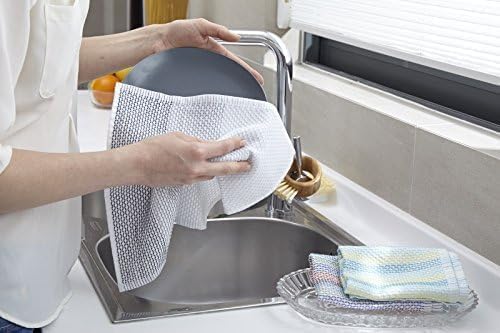 Full Circle Tidy 100% Organic Cotton Dish Cloths 3 Pack, Kitchen Towels