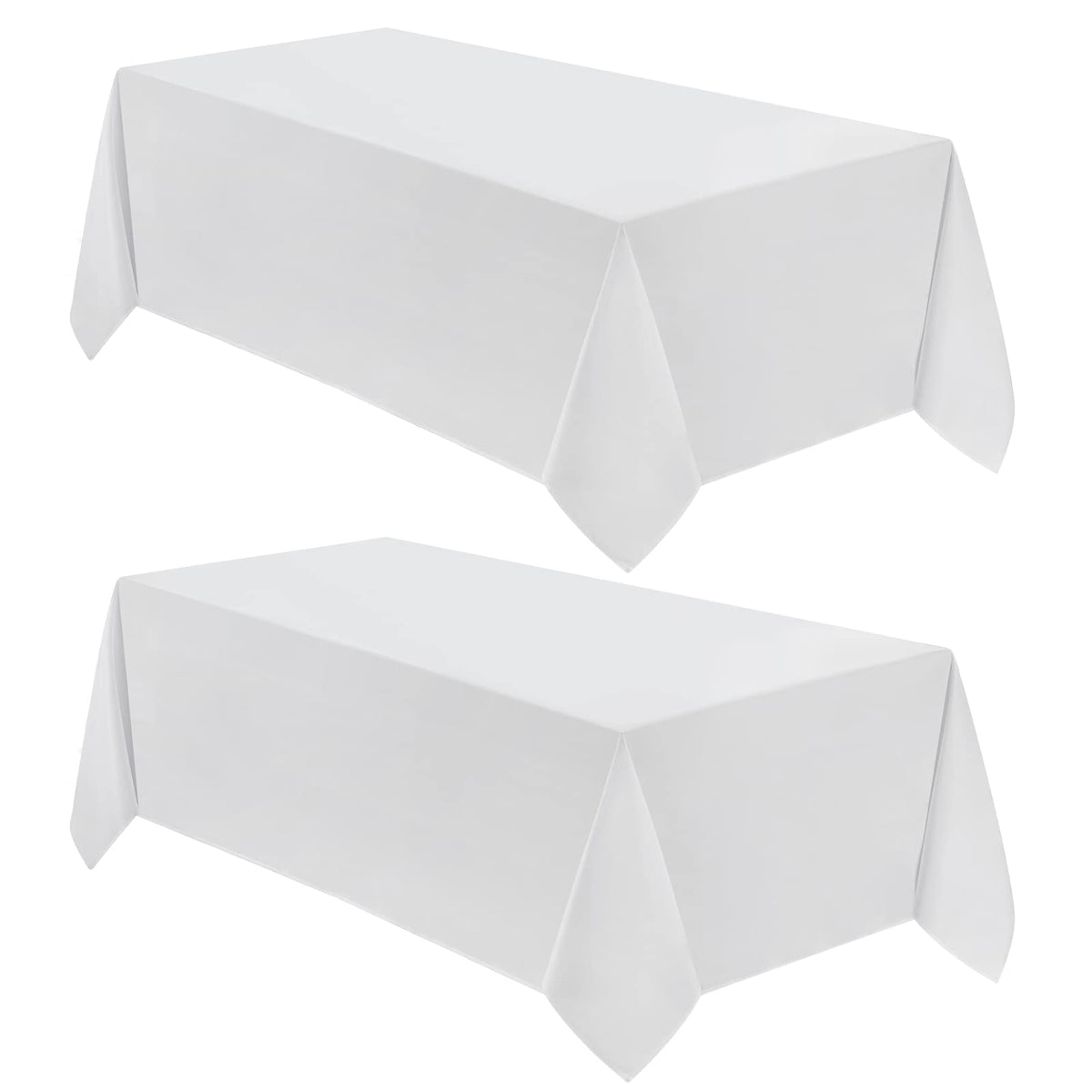 VidaFete Classic Series 10 Pack 90 * 132inch White Rectangle Tablecloth
