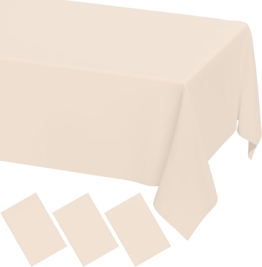 Moosfor 3 Pack Plastic Table Cloth, Disposable 54 x 108 Inch Tablecloth