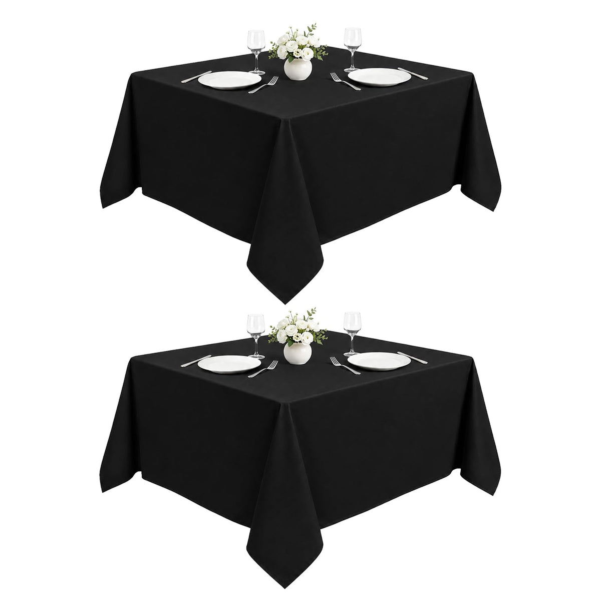 VidaFete Classic Series 10 Pack 90 * 132inch White Rectangle Tablecloth