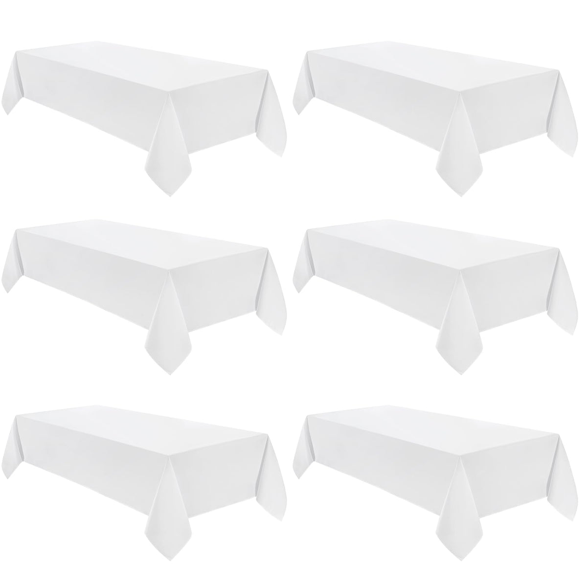 VidaFete Classic Series 10 Pack 90 * 132inch White Rectangle Tablecloth