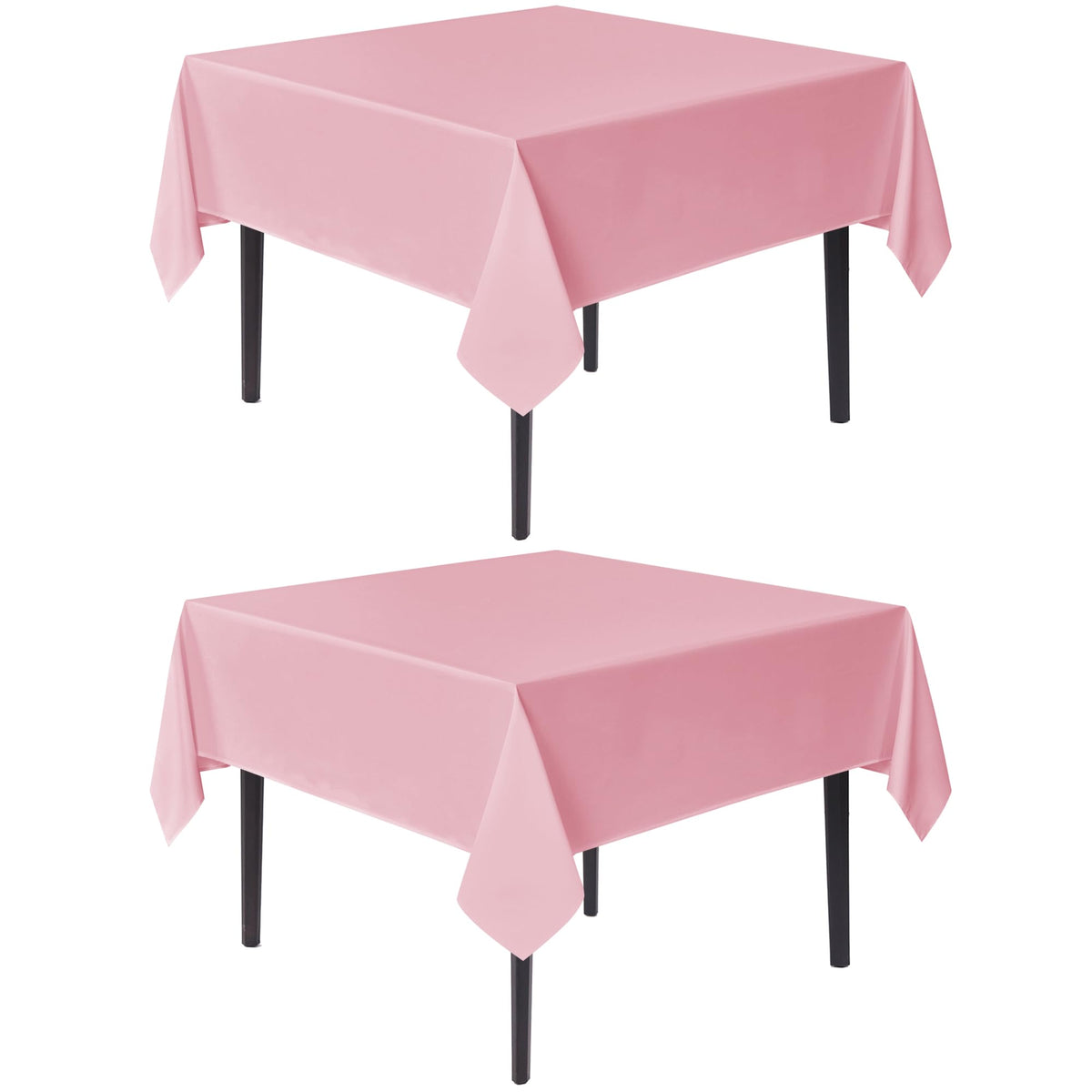 sancua Natural Square Tablecloth 54x54 Inch Fabric Card Table Cloth, 2 Pack