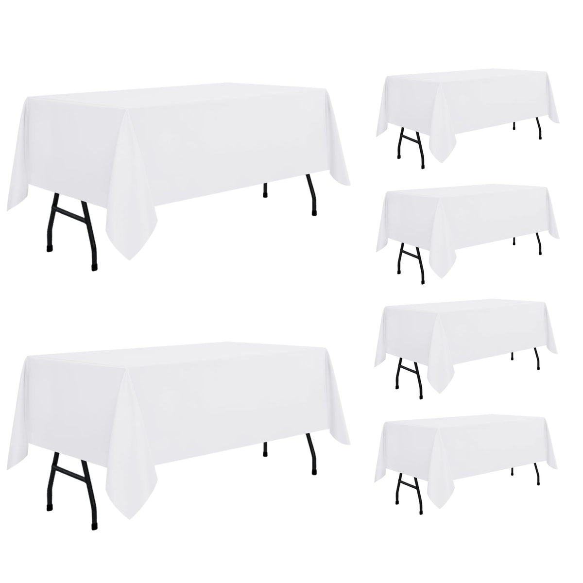 sancua Rectangle Tablecloth, 60 x 84 Inch, White