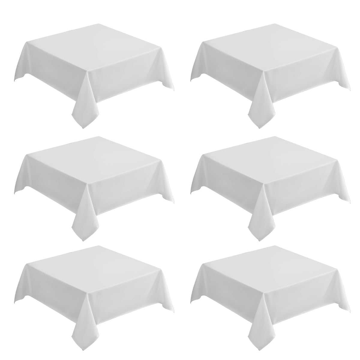 VidaFete Classic Series 10 Pack 90 * 132inch White Rectangle Tablecloth