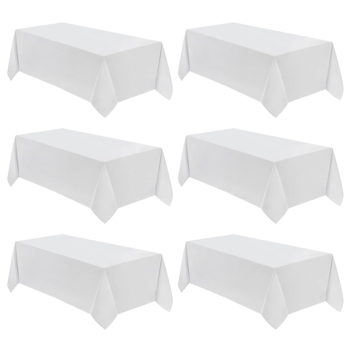 VidaFete Classic Series 10 Pack 90 * 132inch White Rectangle Tablecloth