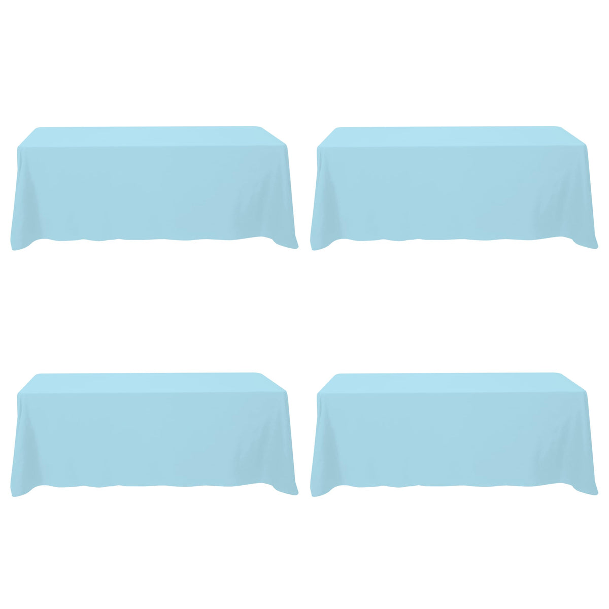 BRILLMAX 6 Pack Ivory Tablecloths 90x156 Inch for 8ft Rectangle Tables