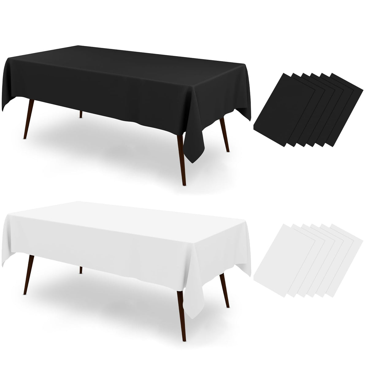 misaya 12 Packs Disposable Plastic Fall Table Cloth Beige and Orange