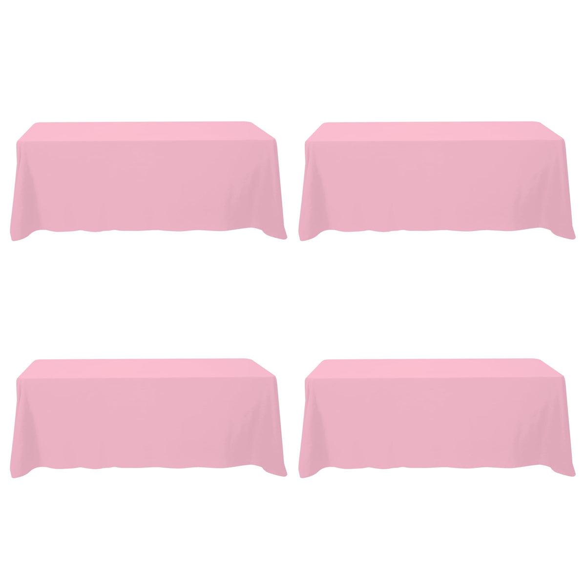 BRILLMAX 6 Pack Ivory Tablecloths 90x156 Inch for 8ft Rectangle Tables