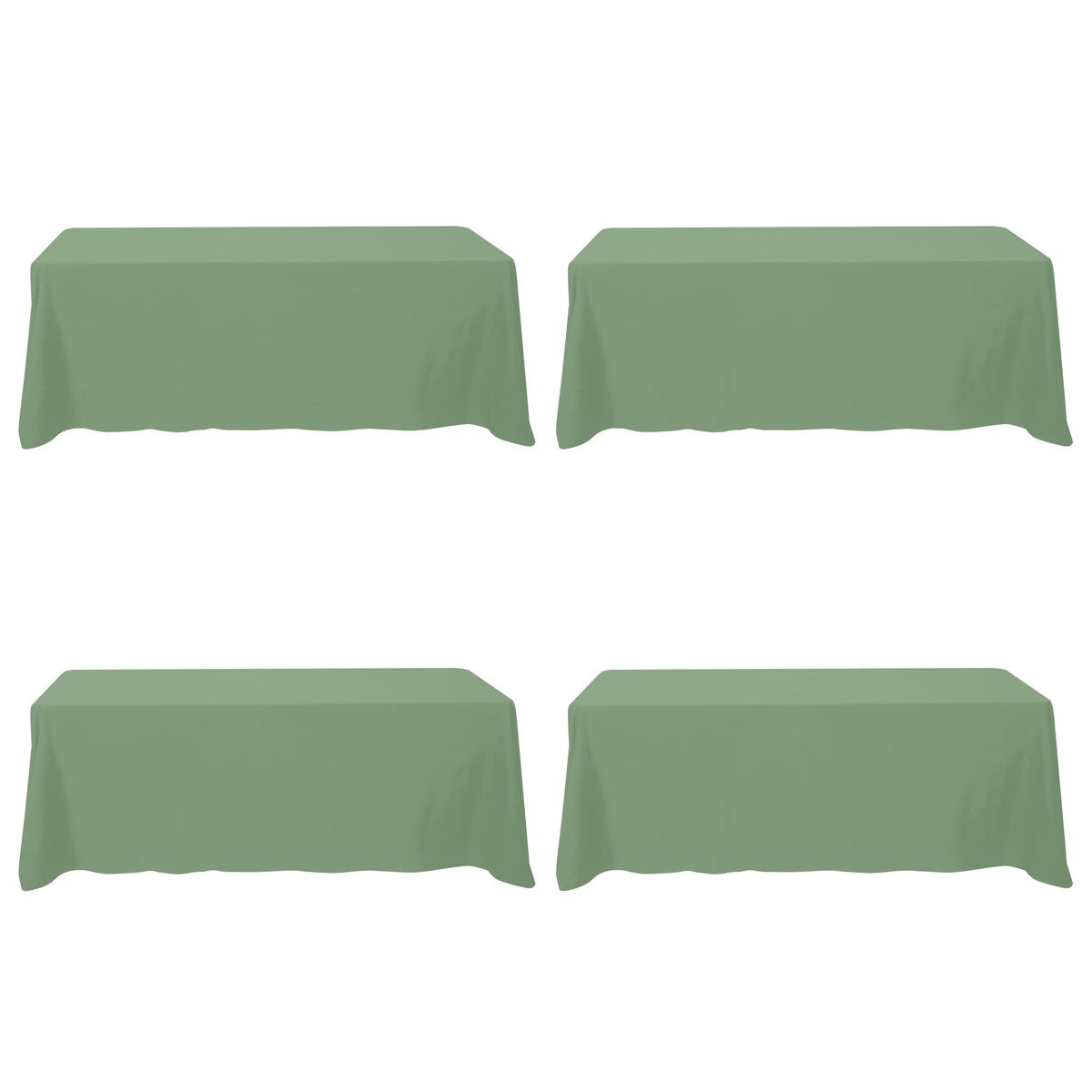 BRILLMAX 6 Pack Ivory Tablecloths 90x156 Inch for 8ft Rectangle Tables