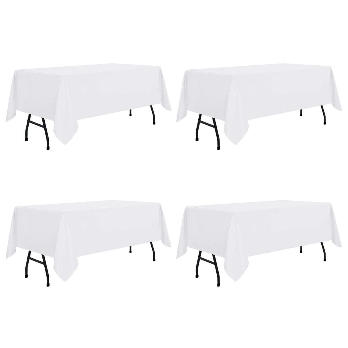 sancua Rectangle Tablecloth, 60 x 84 Inch, White