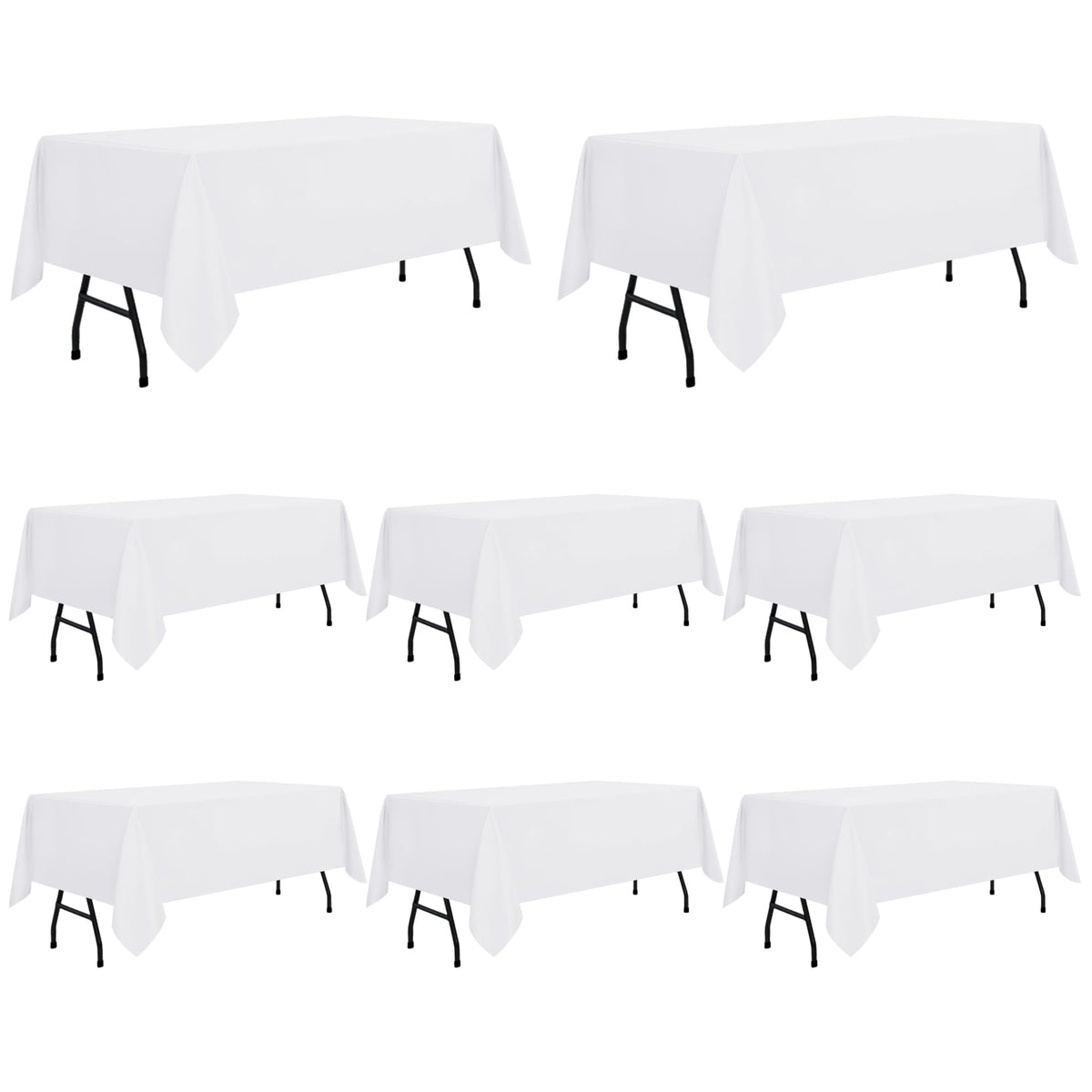 sancua Rectangle Tablecloth, 60 x 84 Inch, White