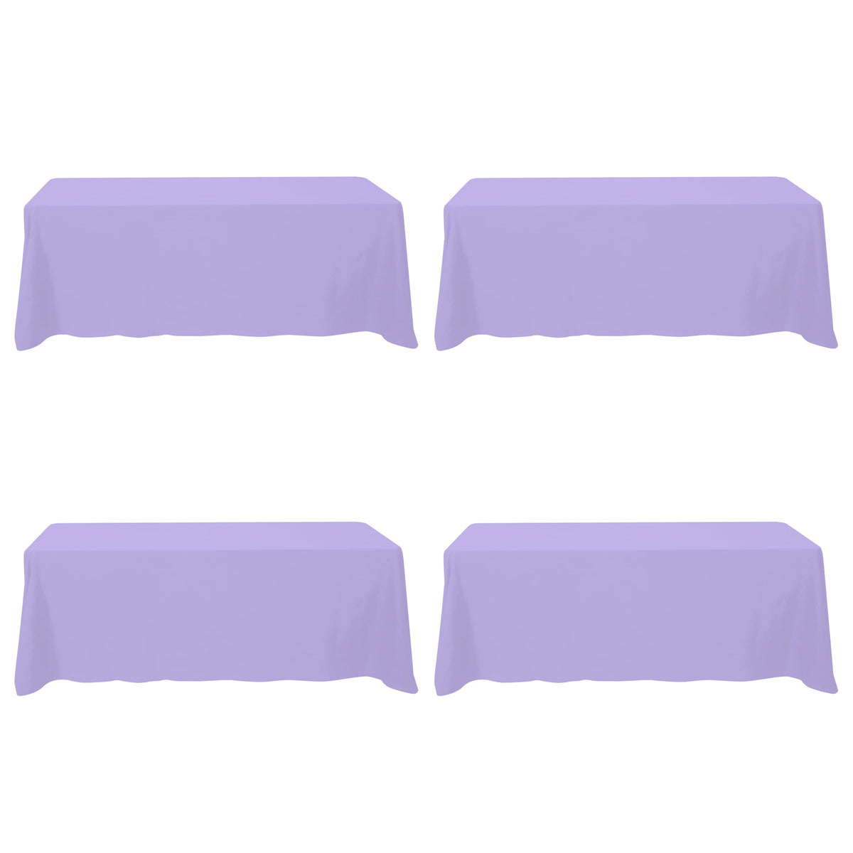 BRILLMAX 6 Pack Ivory Tablecloths 90x156 Inch for 8ft Rectangle Tables