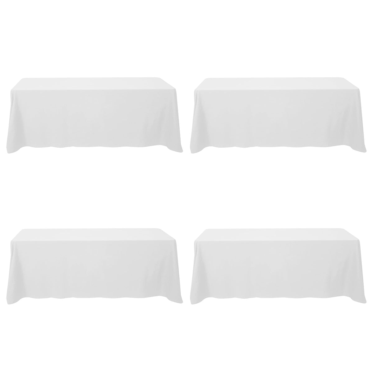 BRILLMAX 6 Pack Ivory Tablecloths 90x156 Inch for 8ft Rectangle Tables