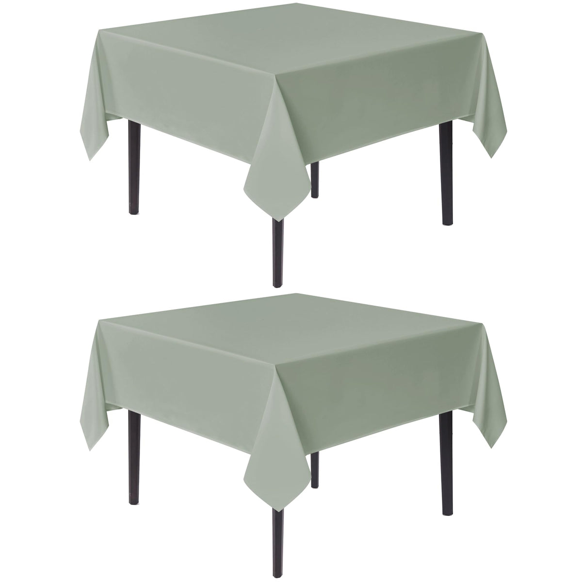 sancua Natural Square Tablecloth 54x54 Inch Fabric Card Table Cloth, 2 Pack