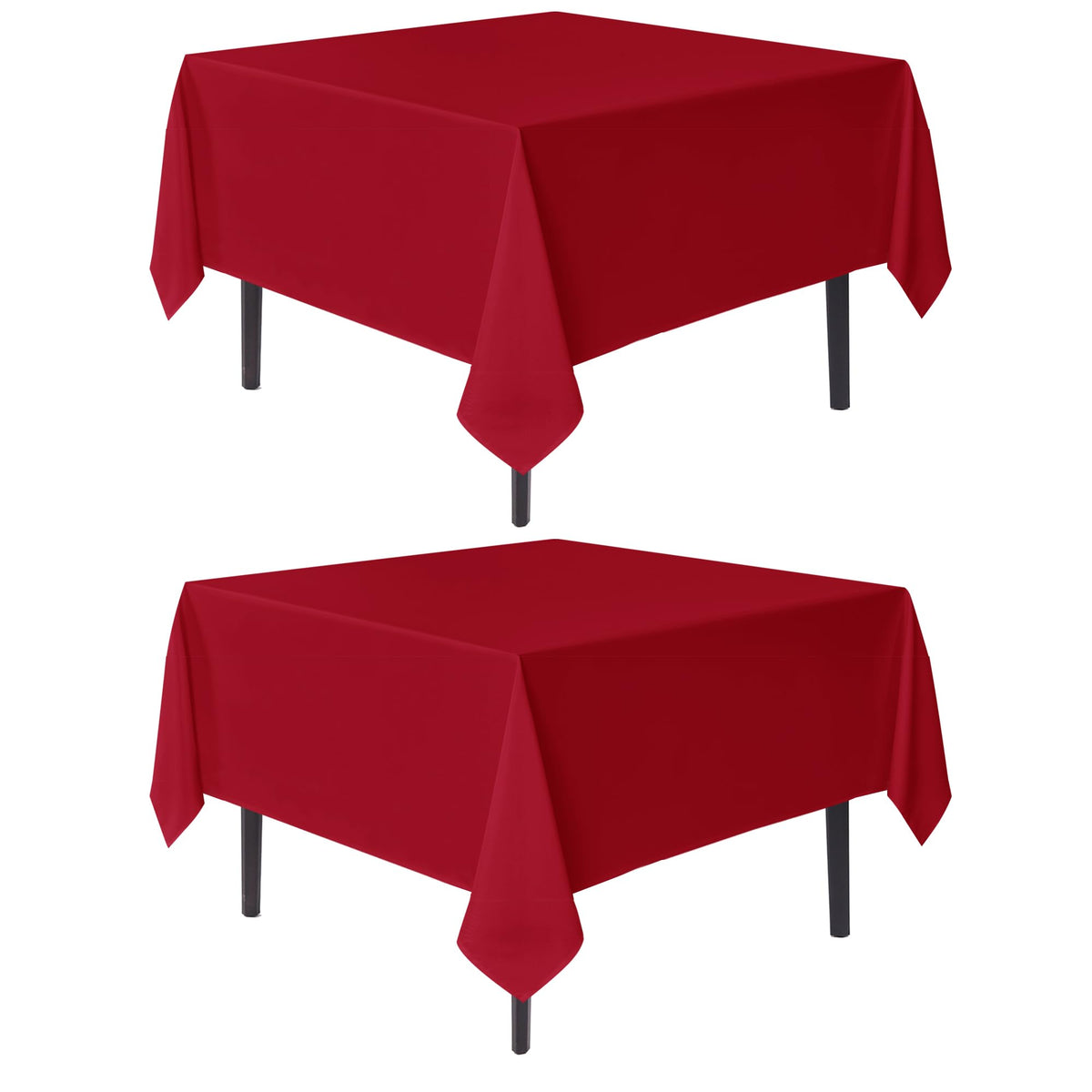 sancua Natural Square Tablecloth 54x54 Inch Fabric Card Table Cloth, 2 Pack