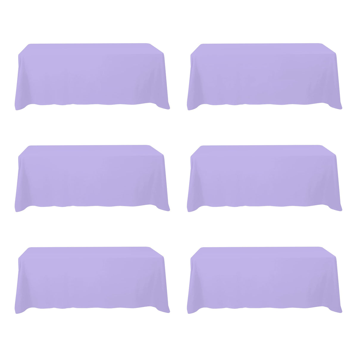 BRILLMAX 6 Pack Ivory Tablecloths 90x156 Inch for 8ft Rectangle Tables