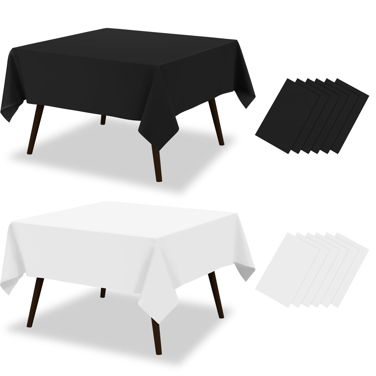 misaya 12 Packs Disposable Plastic Fall Table Cloth Beige and Orange