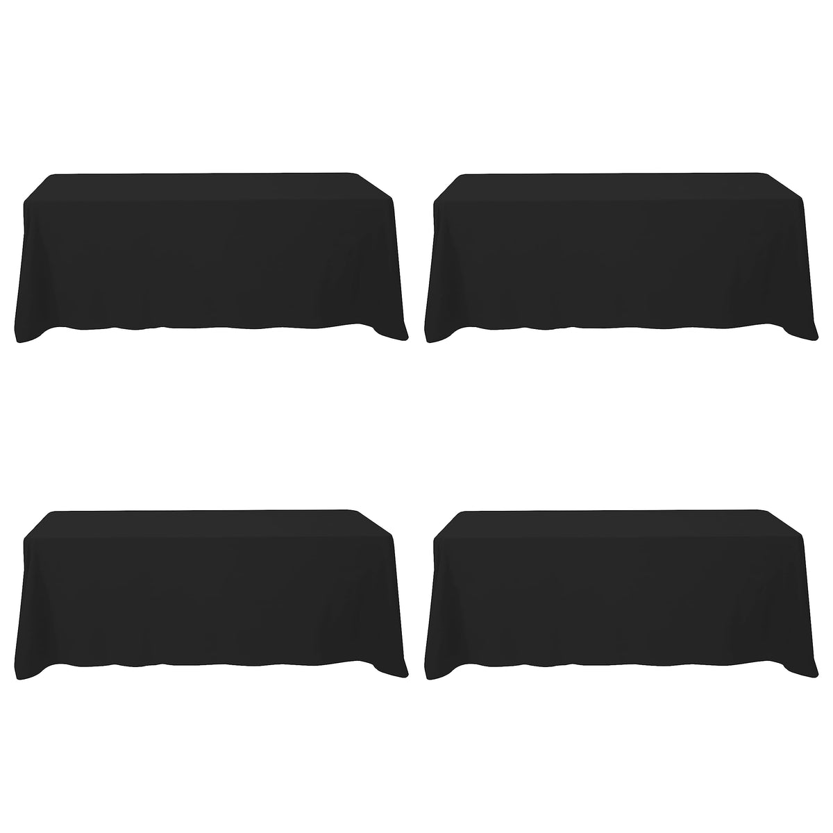 BRILLMAX 6 Pack Ivory Tablecloths 90x156 Inch for 8ft Rectangle Tables