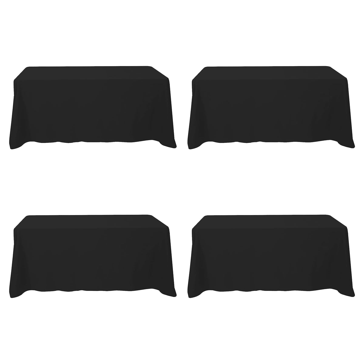 BRILLMAX 6 Pack Ivory Tablecloths 90x156 Inch for 8ft Rectangle Tables