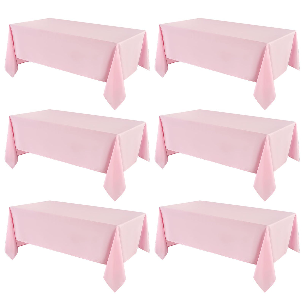 VidaFete Classic Series 10 Pack 90 * 132inch White Rectangle Tablecloth